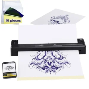 A4 Imprimante Thermo Transfert Tatouage sans Fil Portable Compatible Téléphone Tablet PC Fournitures  pour debutants et artistiques