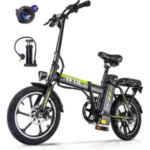 AVDLEU - Vélo Électrique Pliable - Roues 16" - Moteur 250W - 25km/h - Batterie 36V 11.4Ah - Autonomie 40