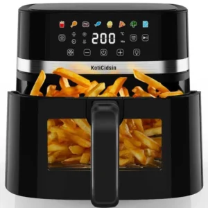 Friteuse Sans Huile 8,5L, KotiCidsin Air fryer 2000W avec fenêtre, Écran Tactile LED, 8 Programmes Prédéfinis